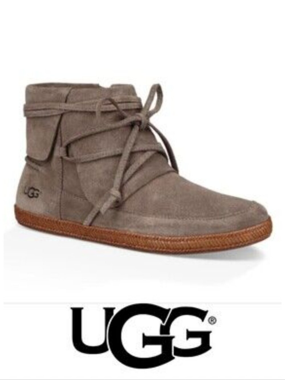 UGG Suede Bootie zipper Ankle Boot reid slate brown boot